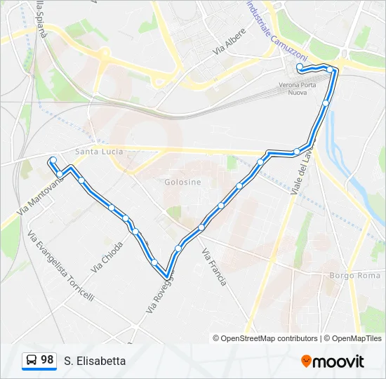 98 Bus Line Map