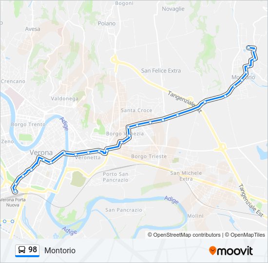 98 bus Line Map