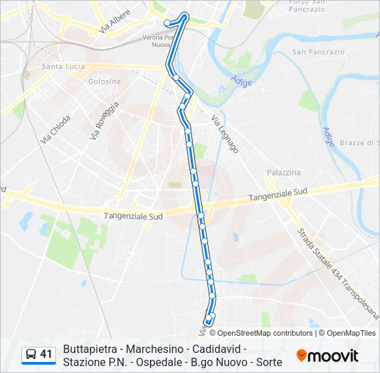 41 Bus Line Map