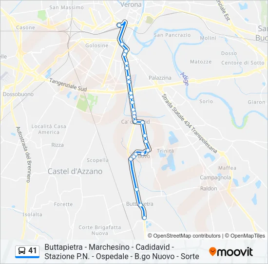 41 Bus Line Map