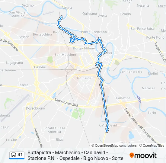 41 Bus Line Map