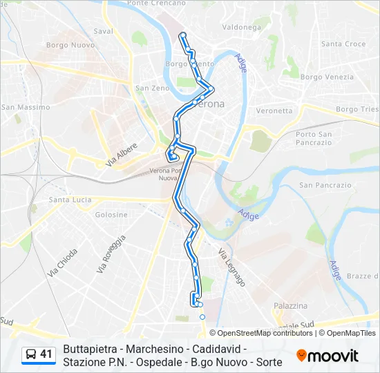 41 Bus Line Map