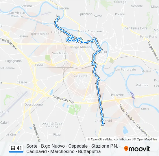 41 Bus Line Map