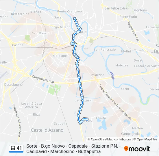 41 Bus Line Map