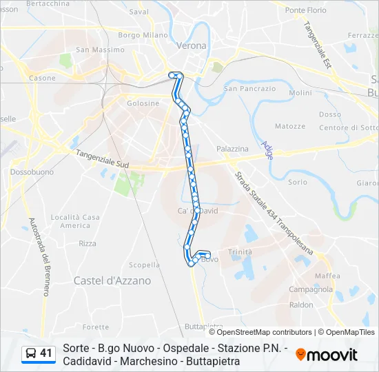 41 Bus Line Map