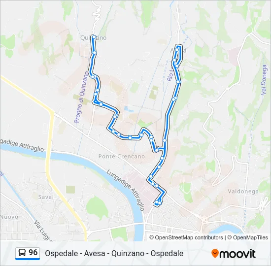 96 Bus Line Map
