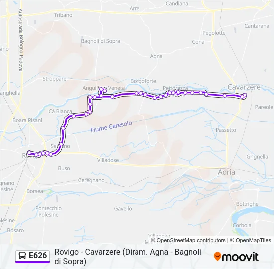 E626 Bus Line Map