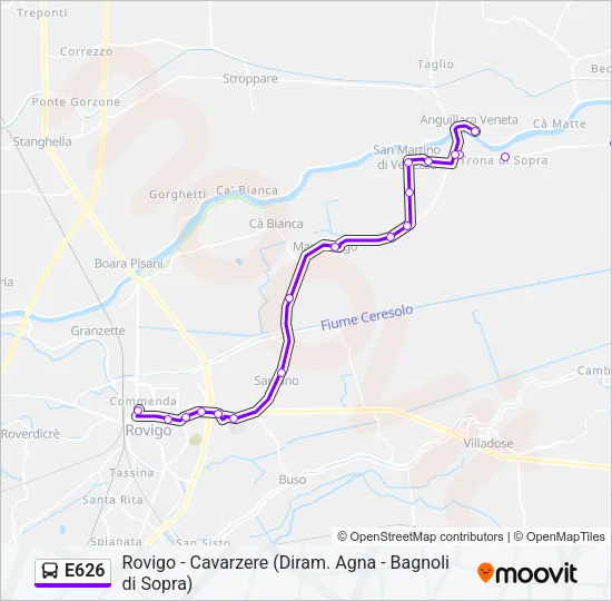E626 Bus Line Map