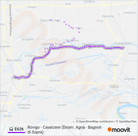 E626 Bus Line Map