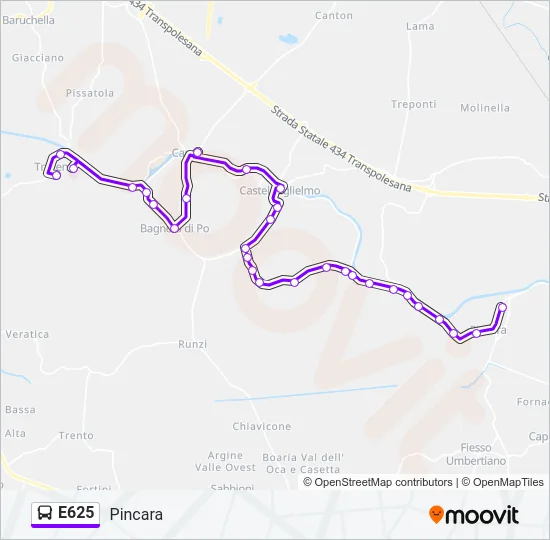 E625 Bus Line Map