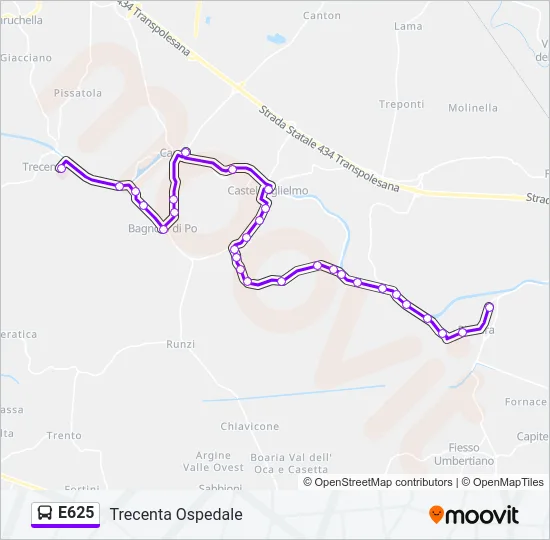 E625 Bus Line Map