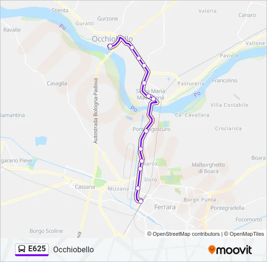 E625 Bus Line Map