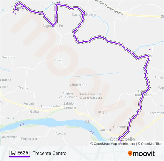 E625 Bus Line Map