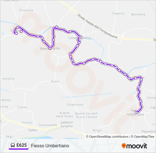 E625 Bus Line Map