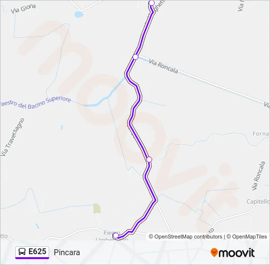 E625 Bus Line Map