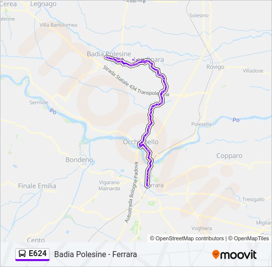 E624 bus Line Map