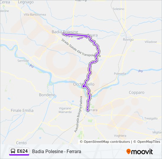 E624 bus Line Map