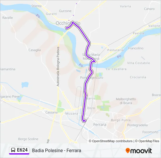 E624 Bus Line Map