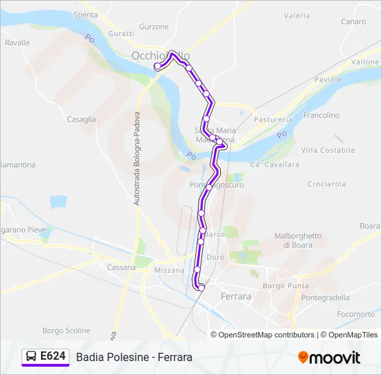 E624 Bus Line Map