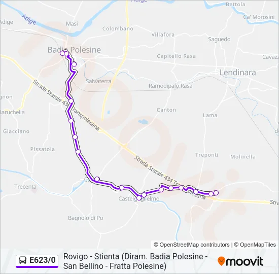 E623/0 Bus Line Map
