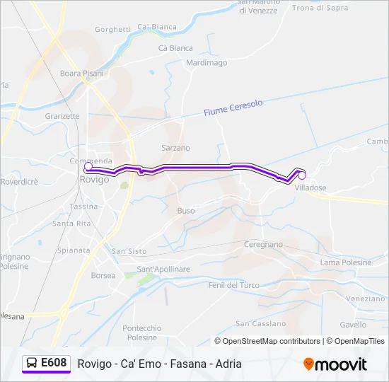 E608 Bus Line Map