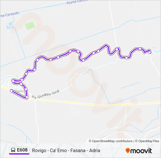 E608 Bus Line Map