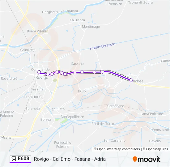E608 Bus Line Map