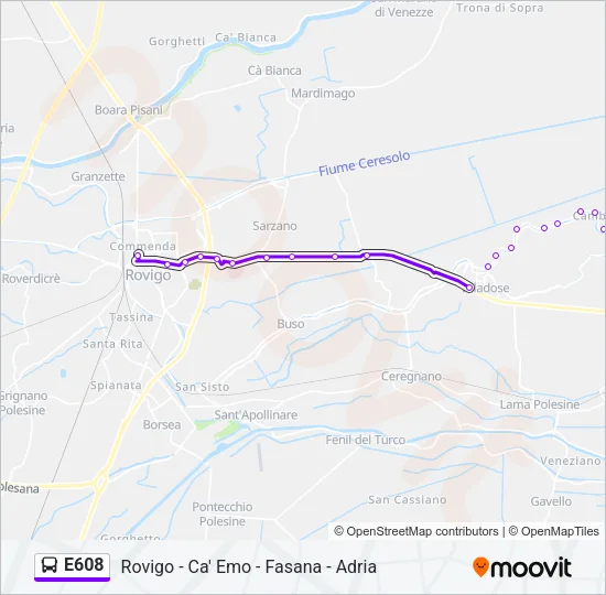 E608 Bus Line Map