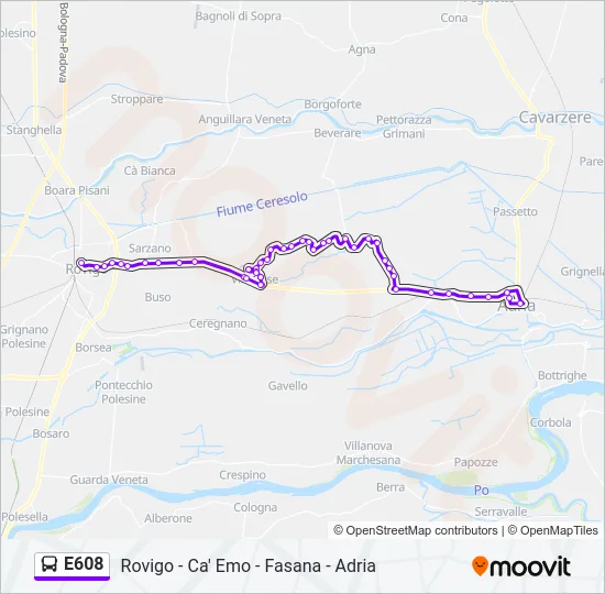 E608 Bus Line Map