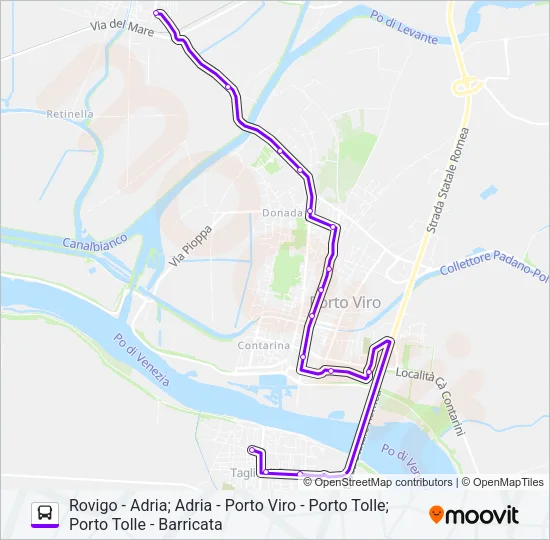E601/0 - E601/1 - E601/2 Bus Line Map