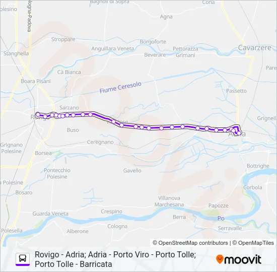 E601/0 - E601/1 - E601/2 Bus Line Map