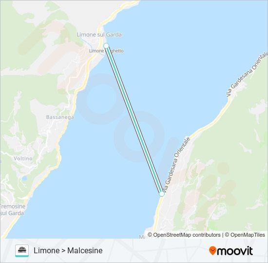 LIMONE-MALCESINE ferry Line Map