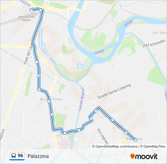 96 Bus Line Map