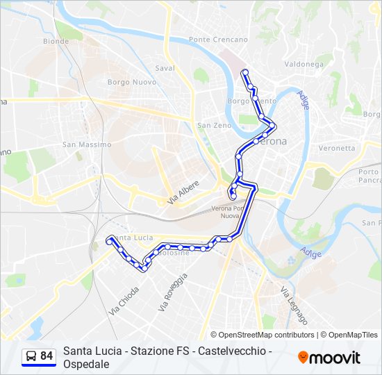 84 bus Line Map