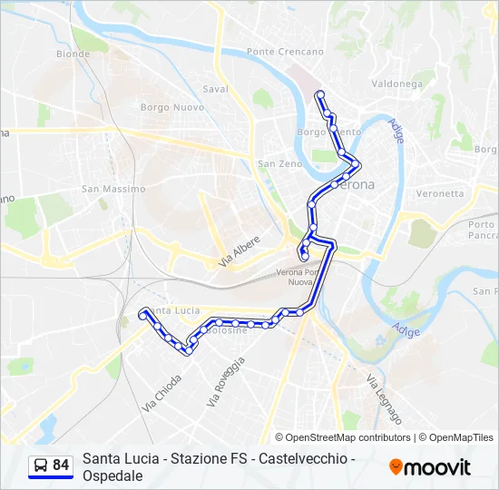 84 Bus Line Map