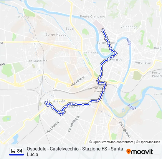 84 Bus Line Map
