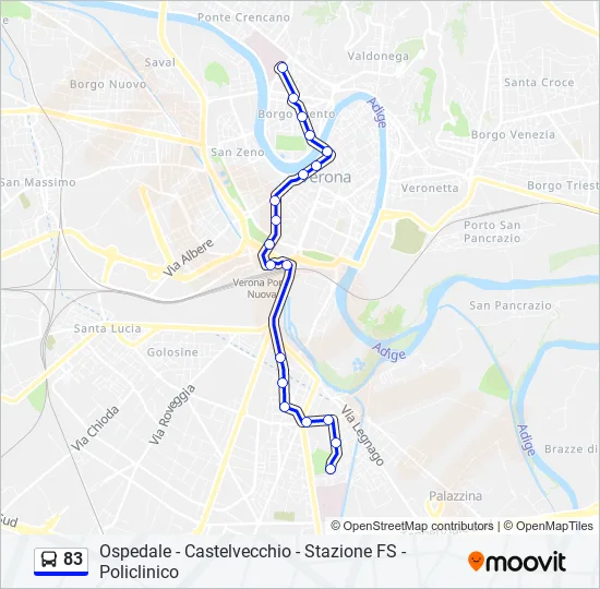 83 Bus Line Map