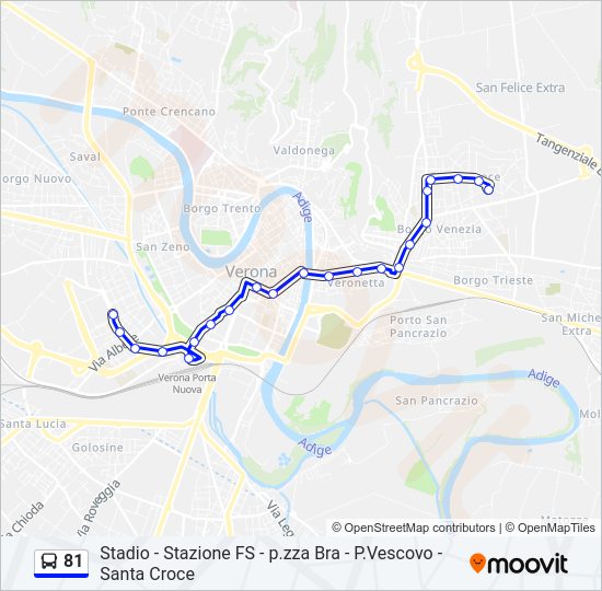 Percorso linea bus 81