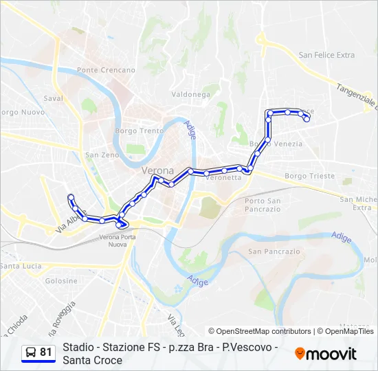81 Bus Line Map