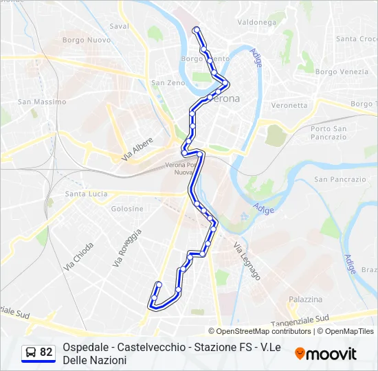 82 Bus Line Map