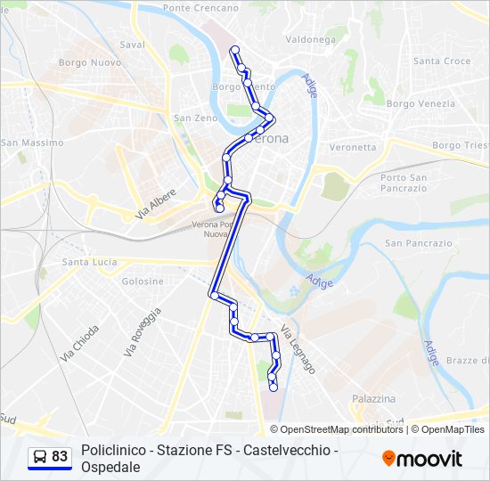 83 bus Line Map