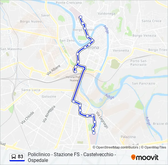 83 Bus Line Map