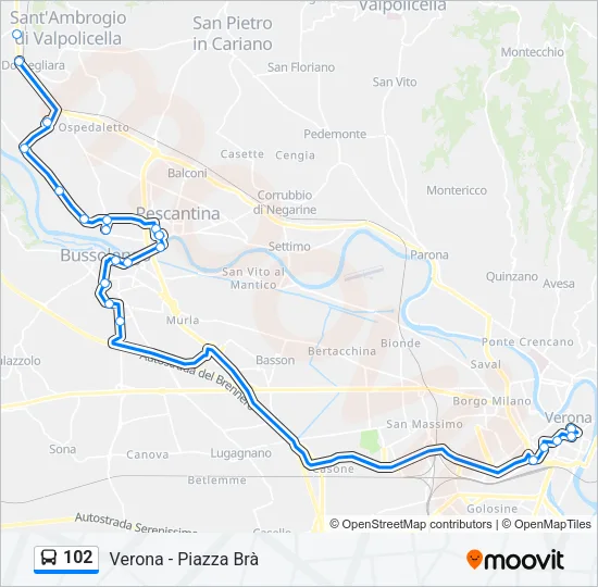 102 Bus Line Map