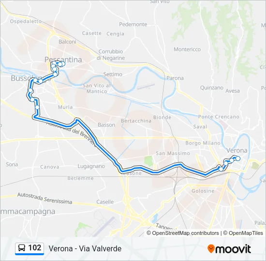 102 Bus Line Map