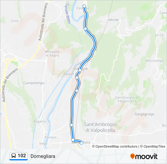 102 Bus Line Map
