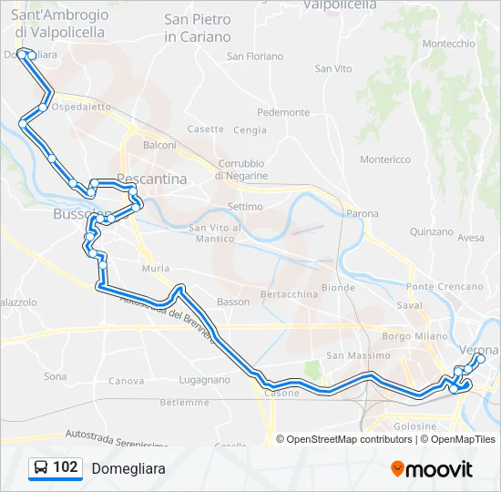 102 Bus Line Map