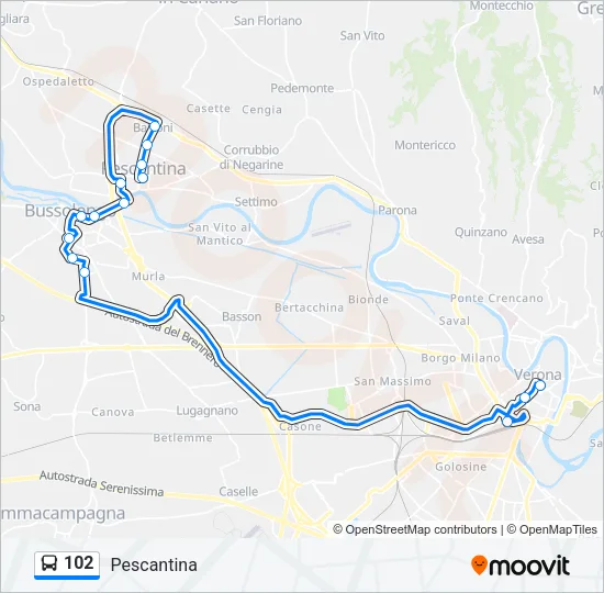 102 Bus Line Map