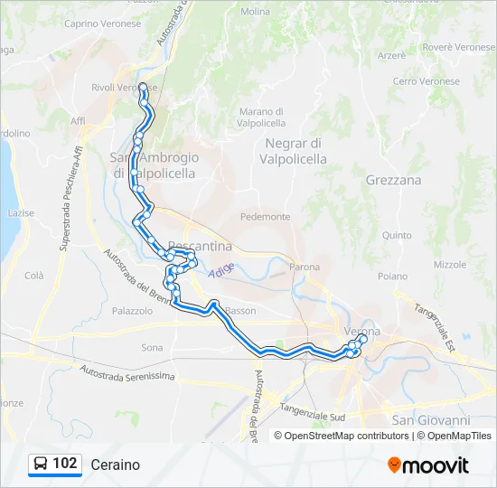 102 Bus Line Map