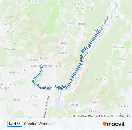 477 Bus Line Map