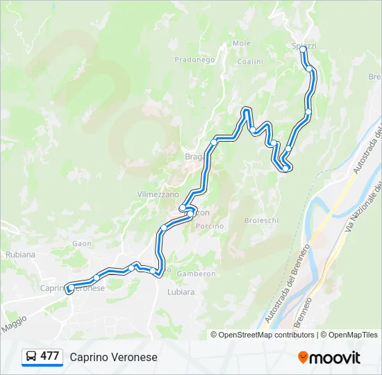 477 Bus Line Map